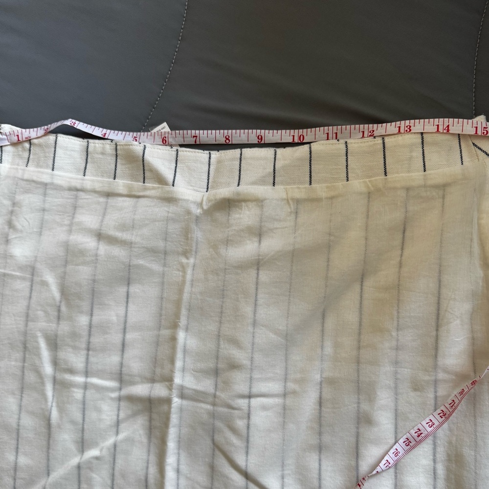 NWT GAP White / Cream Linen & Cotton Mini Skirt with Blue Pinstripes, Size 4 - Picture 11 of 12